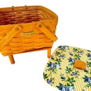Longaberger Collectors Club Gathering Basket & Stand Set 4pc. Vintage Country